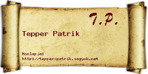 Tepper Patrik névjegykártya